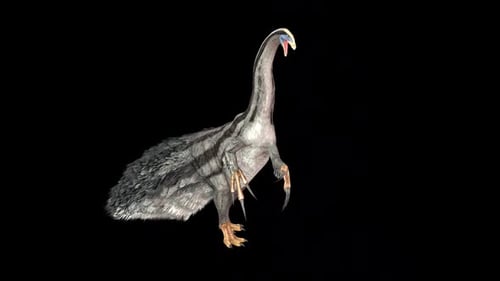 Attaque à la main d'un dinosaure Therizinosaurus