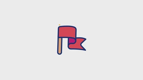Simple Waving Flag Icon Animation