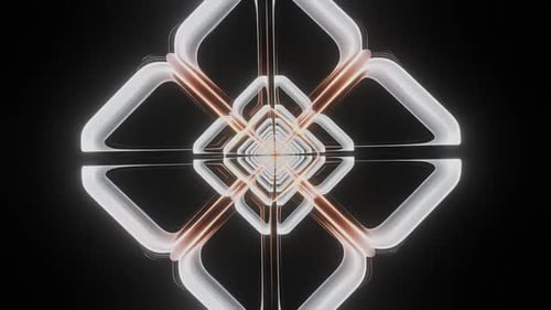 Abstract Neon Geometric Lines in Constant Motion