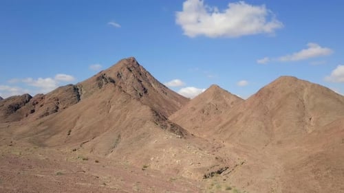 Desert landscape - Aerial footage of mountains and dry land.