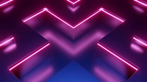 Dynamic Abstract Neon Geometric Shapes Loop Background