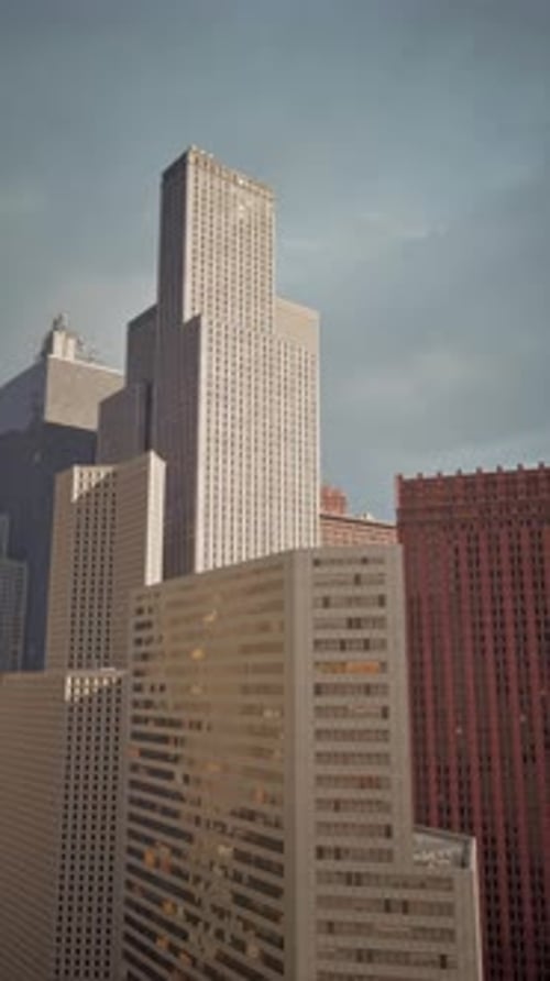 Towering Skyscraper in Urban Cityscape