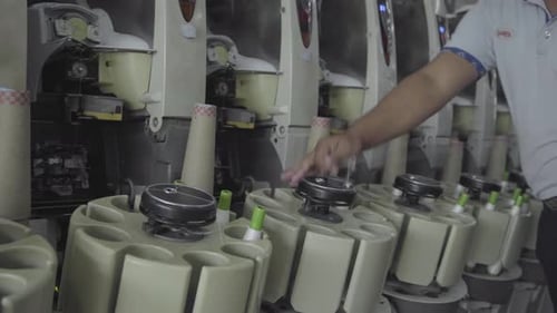 Yarn spinning machine in garment factory