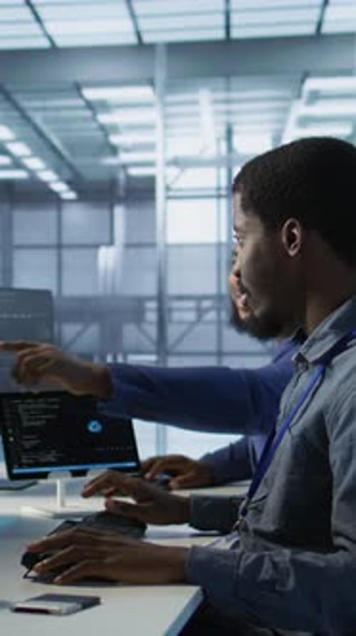 Vertical Video Server Room Engineers Using Artificial Intelligence