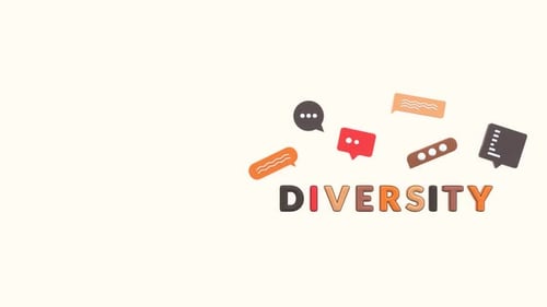 Animated Diversity Text with Speech Bubbles