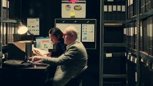 Business Team Collaboration in Small Office Space