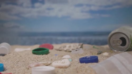 A Beach Filling Up with Trash in Slow Motion