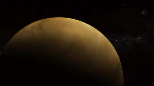 3D : atmosphère de Vénus, vue de la planète, espace stellaire