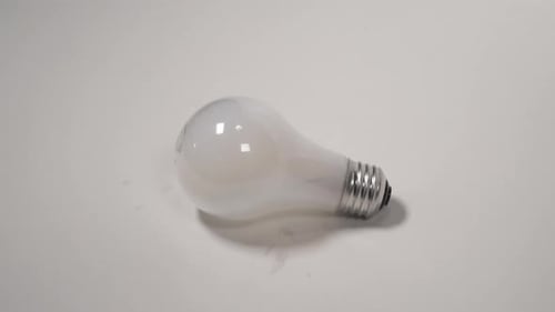 Light bulb smashed by hammer