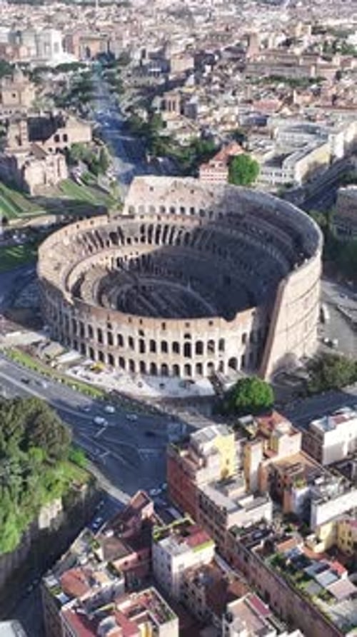 Rome Coliseum At Rome In Lazio Italy.