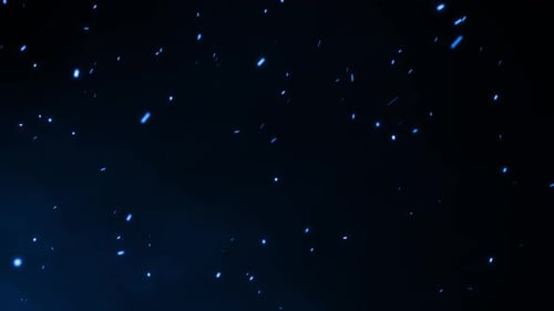 Abstract Blue Glowing Particles Motion Background
