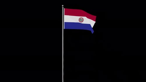 Paraguay National Flag Waving Seamless Loop