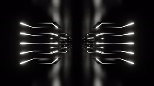 White Neon Moving To Top In Corridor Background Vj Loop In 4K