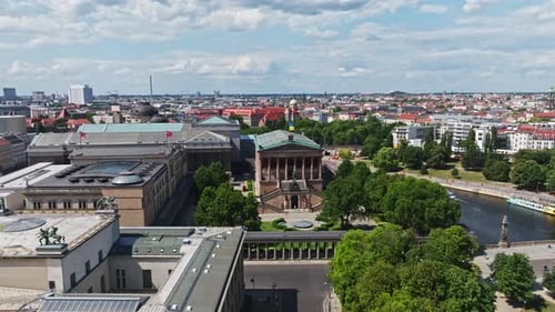 Aerial view of Alte Nationalgalerie Museum , Berlin , Germany