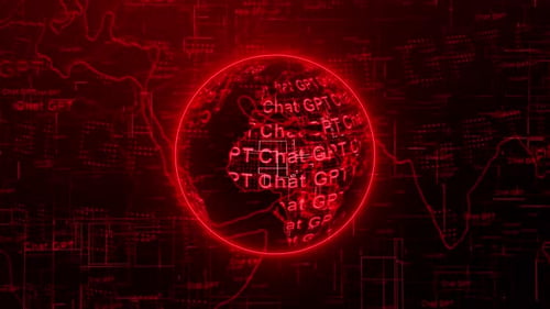 Chat Gpt 3d Earth Globe Technology Animated Background Red Color