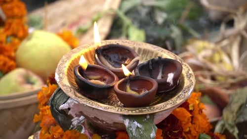 Indischer Chhath Pooja nach Diwali