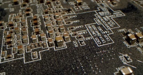 Close Up Detail of Electronic Components on PC