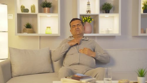 Man with chest pain.