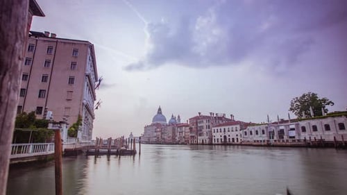 Time Lapse - Boats Going through Canal Grande Venice Italy - 4K