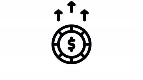 Animated Financial Growth Icon with Upward Arrows