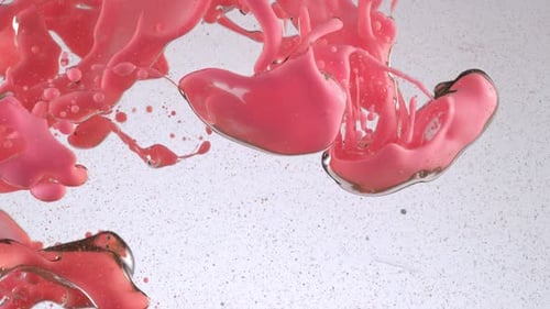 Abstract, Bright Pink Liquid Blob Floating in Water