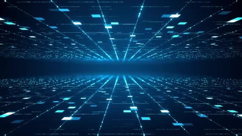 Futuristic Digital Grid Network Data Flow Background