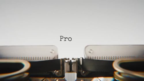 Old mechanical typewriter typing Profit in a close-up view.