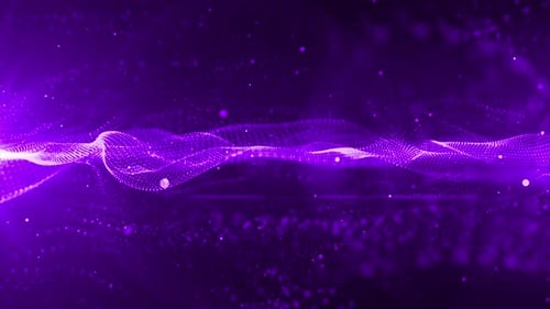 Flowing Purple Particle Wave Abstract Background Animation