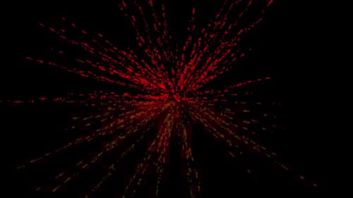 Explosion de particules scintillantes