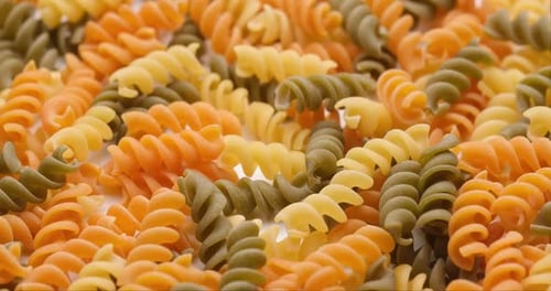 Pasta Backgroud Macro View of Dry Authentic Italian Fusilli
