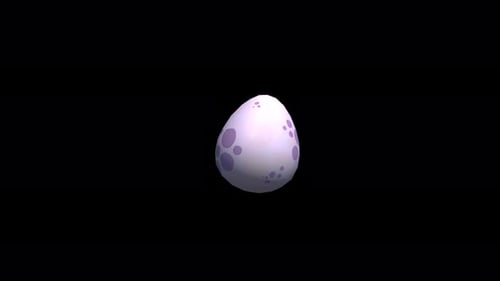 3D Animated Purple Spotted Egg Rotation Loop