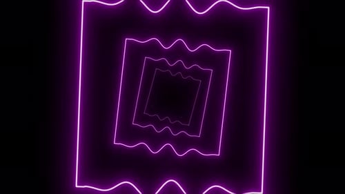 Pink Neon Squares Tunnel