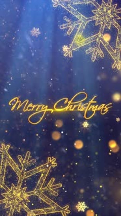 Merry Christmas Snowflake Background 3 - Vertical Video