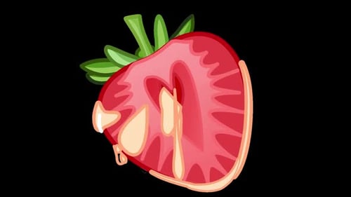 Cartoon Strawberry Fluid Animation Reveal