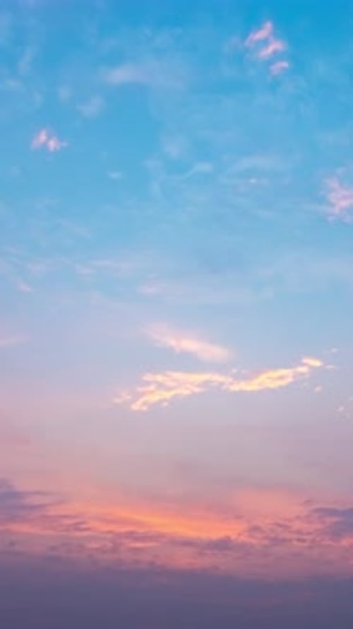 Pink and Orange Clouds Time-Lapse Sky