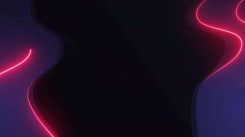 Glowing red neon waves bend across a dark gradient scene, creating sleek futuristic motion