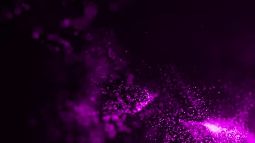 Dynamic Glowing Purple Particles Fluid Wave Background