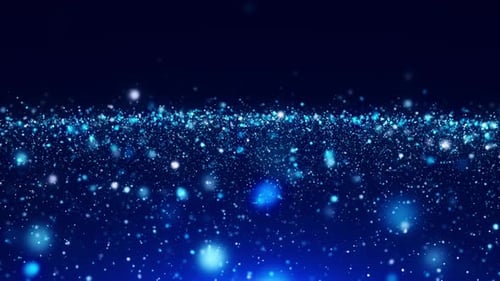 Futuristic Blue Glowing Particle Wave Motion Background