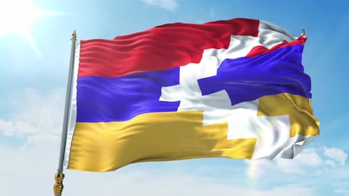 Waving Flag Composite: Armenia and Switzerland National Symbols