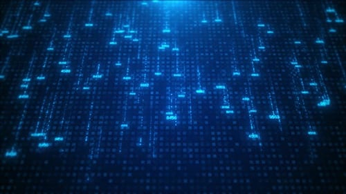 KI-Binärcode-Analysekonzept Ziffern, Linien und abstrakte Punktnetze, maschinelles Lernen,