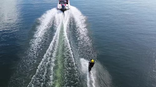 Wakeboarding Lessons on the Water – 4K Drone Video