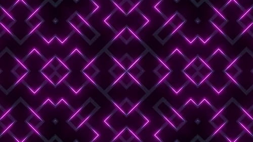 Dynamic neon light pattern with geometric shapes, modern background.
