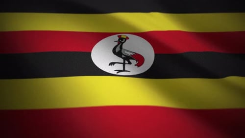 Realistic Waving Uganda Flag Loop Animation