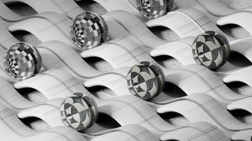 Befriedigende, schleifbare 3D-Animation von stylischen Bällen, Sliding Illusion