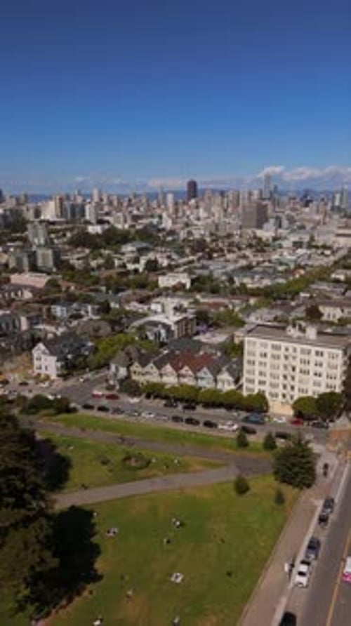 Aerial View of the Vibrant Neighborhoods and Iconic Skyline of San Francisco City