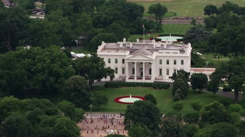 Washington, D.c. Circa-2017, Aerial View of White House. with Cineflex And