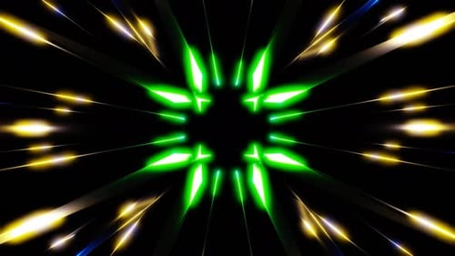vj loop sci-fi music neon beams in space tunnel abstract rotate background