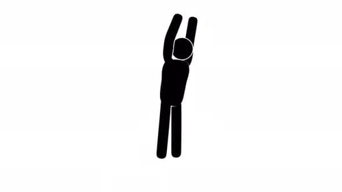 Pictogram man doing burpees. Stickman workout