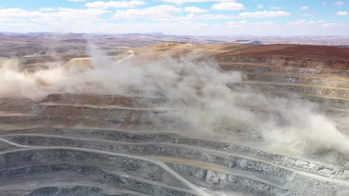 Aerial View Of Chrome Mine Explosion