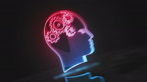 AI head artificial intelligence symbol loop digital concept